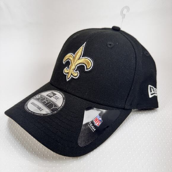 NWT New Era NFL Orleans Saints Cap Mens One-Size Hat Black Gold Logo 9Forty - Picture 1 of 6